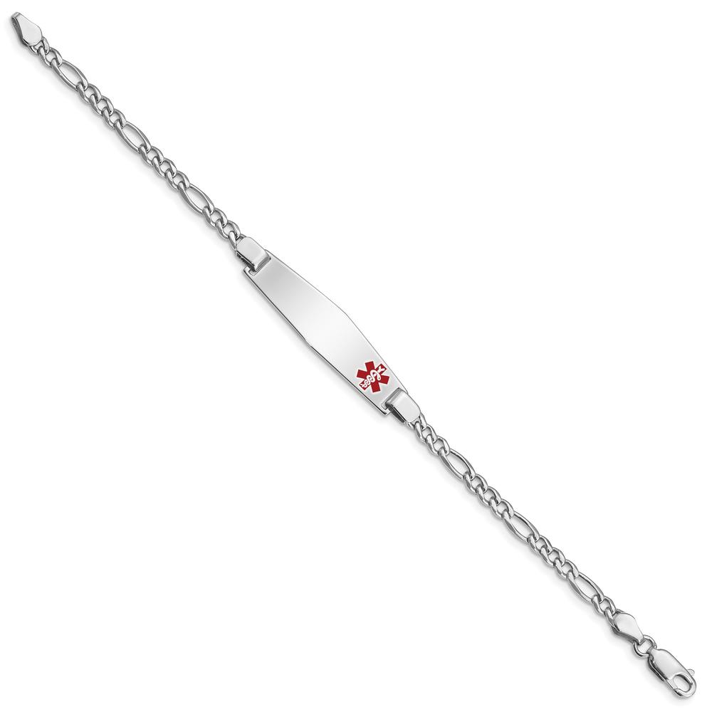 Diamond2Deal 925 Sterling Silver Medical ID Figaro Link Bracelet Size 7in for women