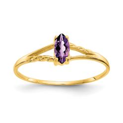 Diamond2Deal 10k Yellow Gold Amethyst Solitaire Engagement Ring