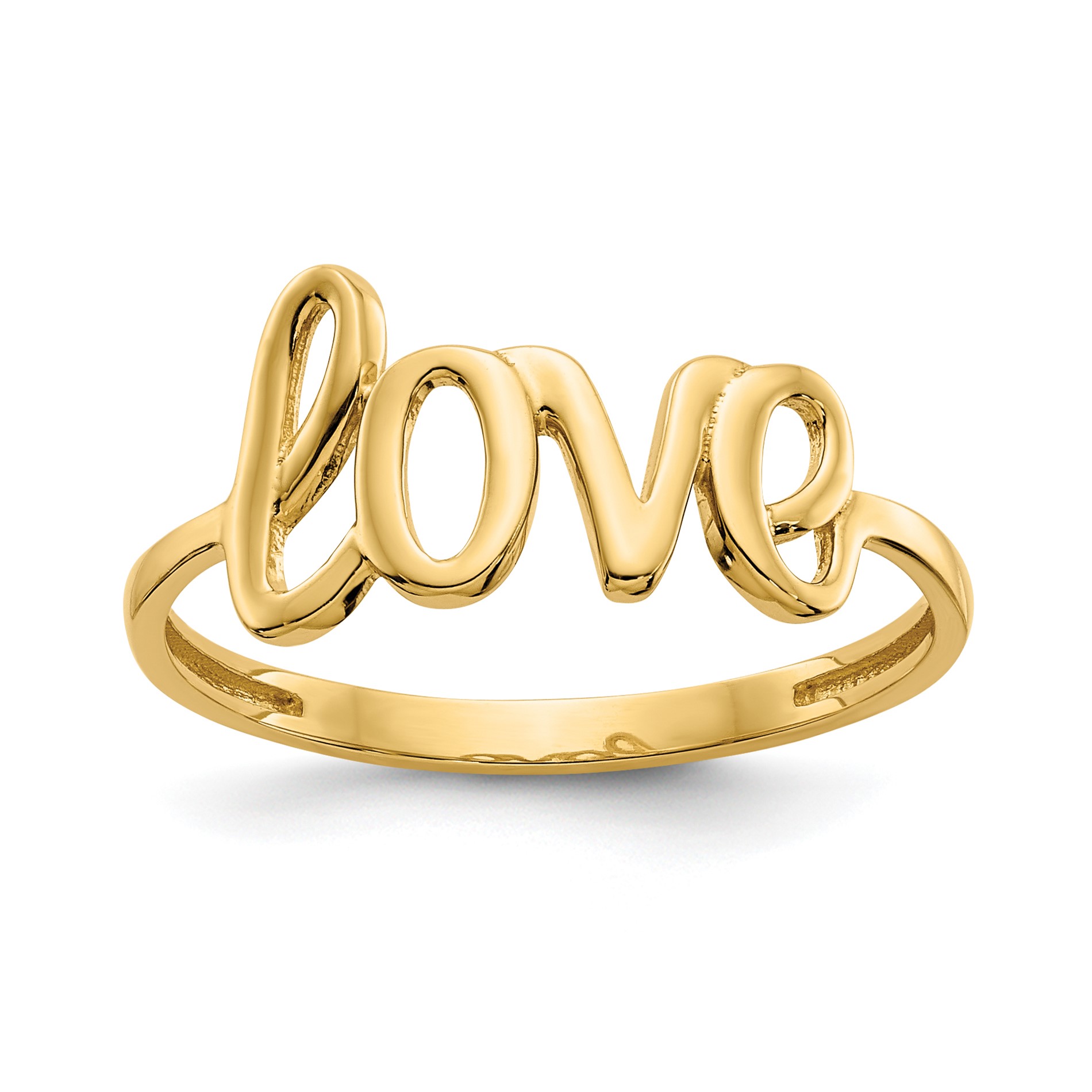 Diamond2Deal 14k Yellow Gold Love Ring 