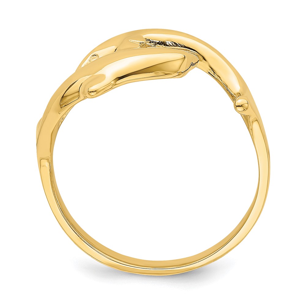 Diamond2Deal 14k Yellow Gold Double Dolphin Ring