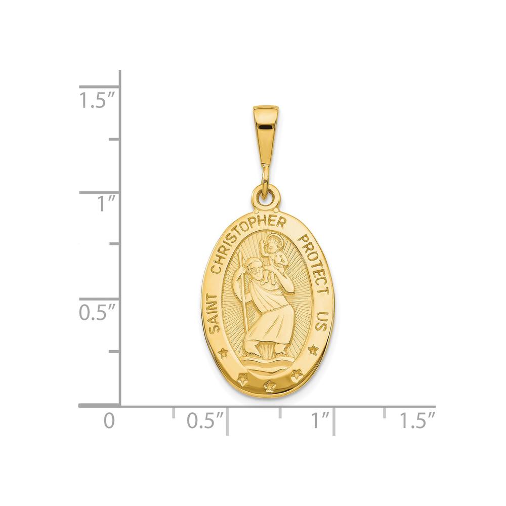 Diamond2Deal 10K Yellow Gold St. Christopher Medal for Women