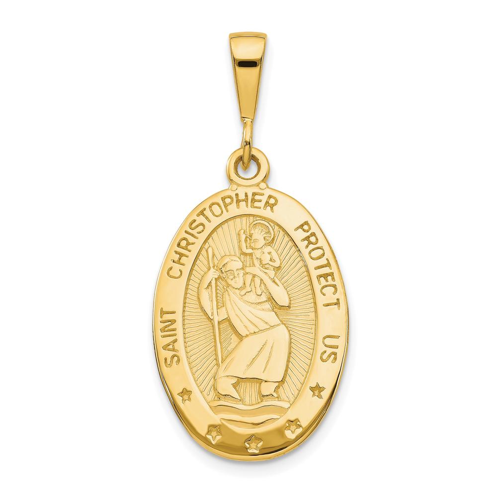 Diamond2Deal 10K Yellow Gold St. Christopher Medal for Women