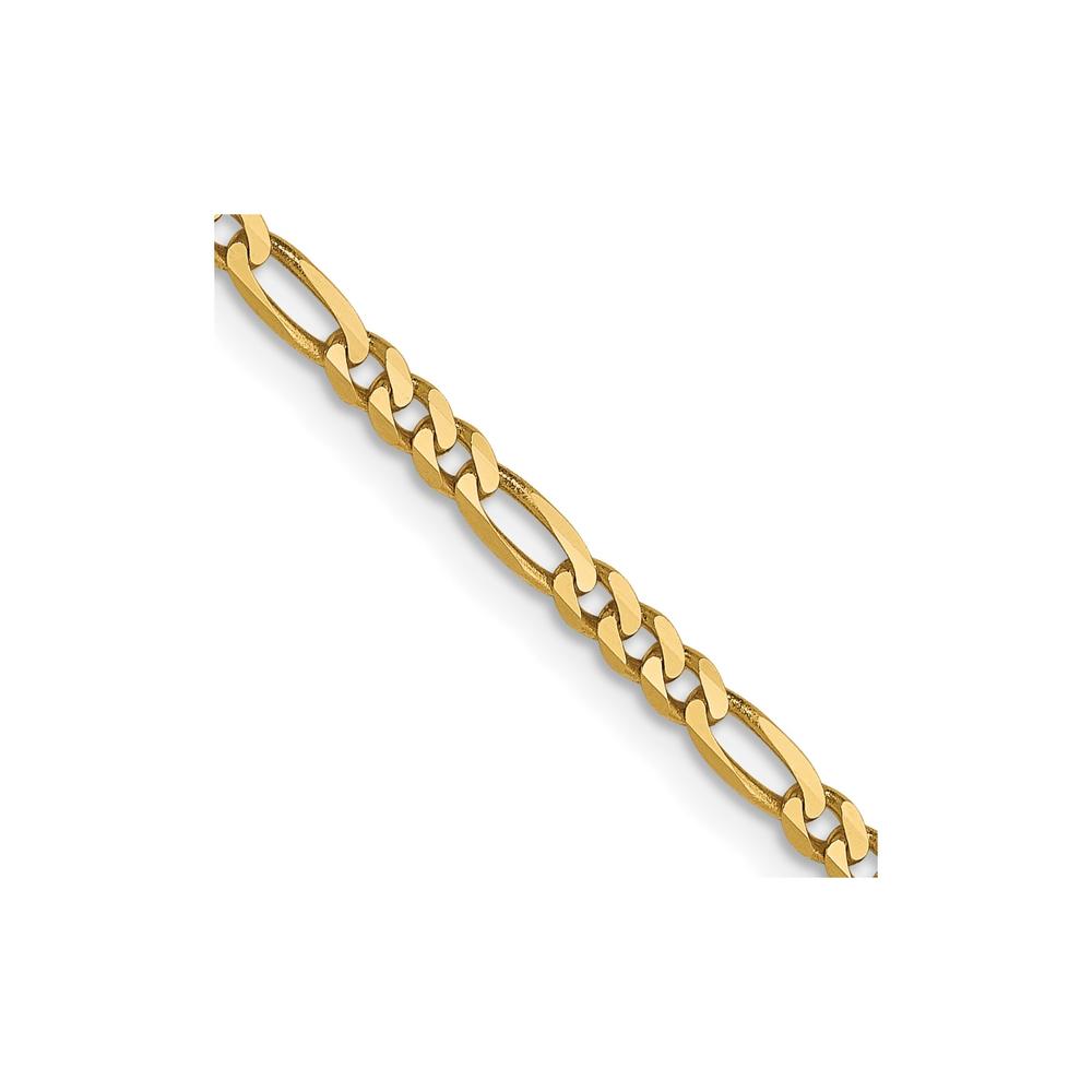 Diamond2Deal 14K Yellow Gold Flat Figaro Chain Necklace, 20" (W-2.25Mm)