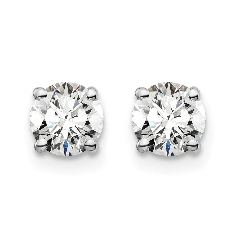 Diamond2Deal 14k White Gold 1ctw Certified SI1/SI2, G-H Lab Grown Diamond 4-Prong Stud Earrings