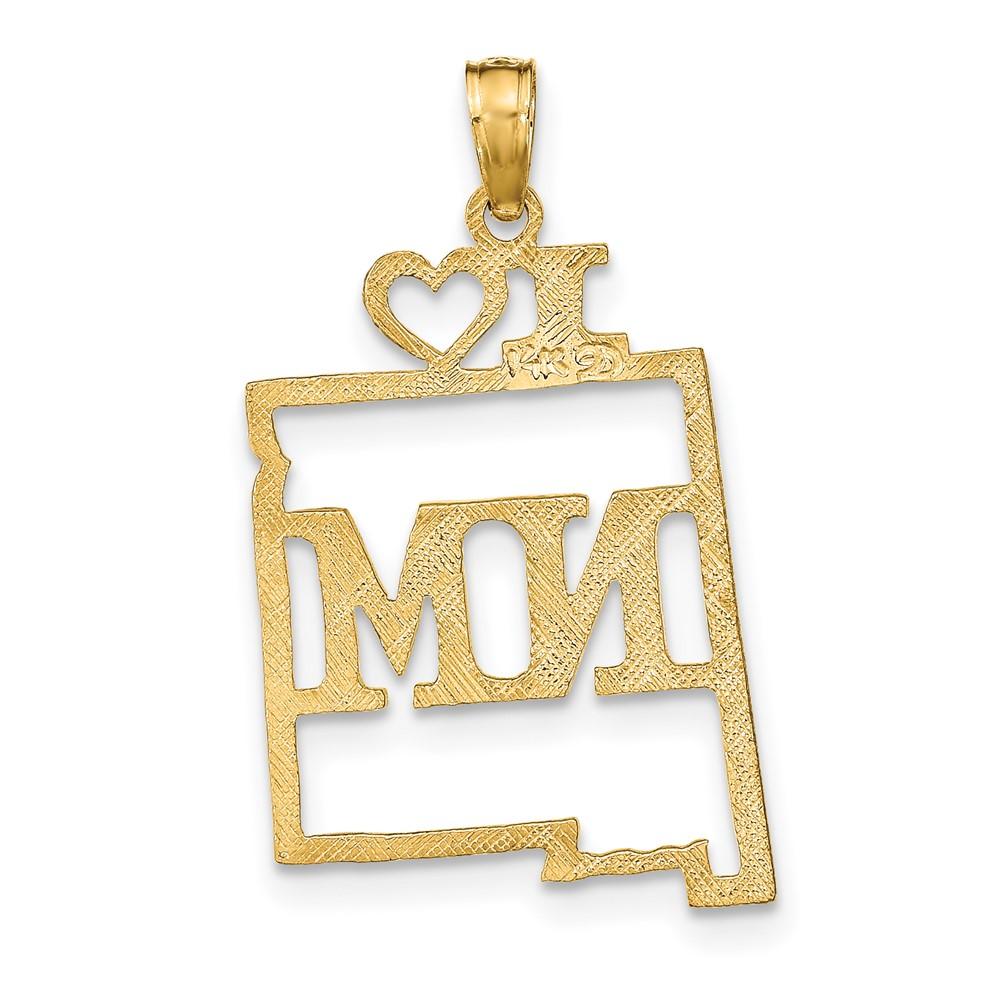 Diamond2Deal 10k Yellow Gold Solid New Mexico State Pendant (0.8grm)