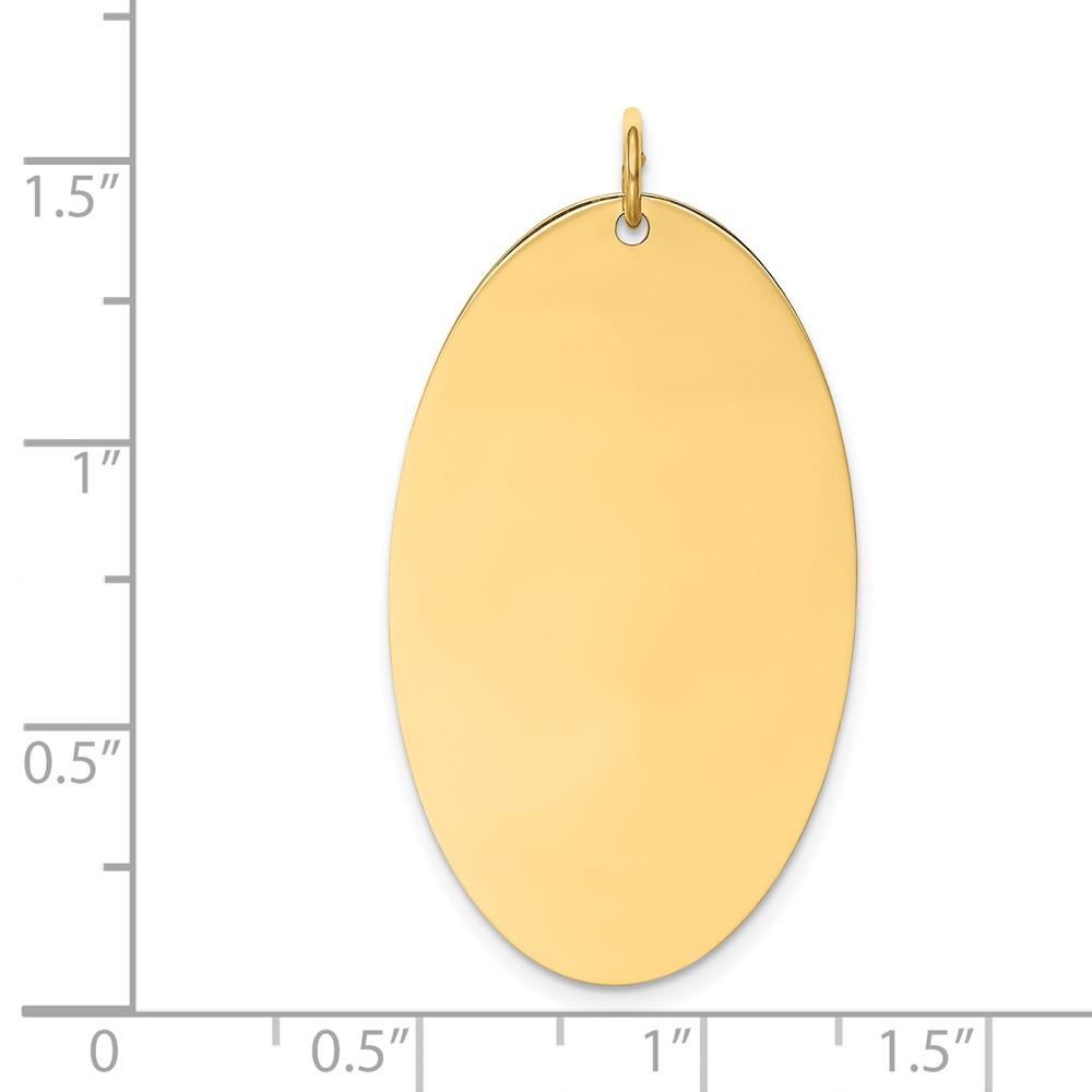 Diamond2Deal 14k Yellow Gold Plain .011 Gauge Engravable Elliptical Disc Pendant  