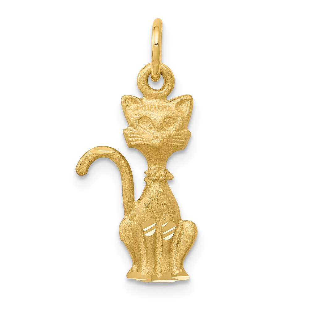Diamond2Deal 10K Yellow Gold Tom Cat Pendant for Women