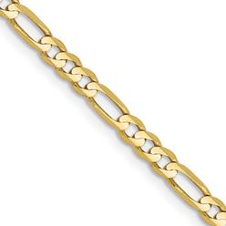 Diamond2Deal 10K Yellow Gold 3mm Figaro Chain Necklace
