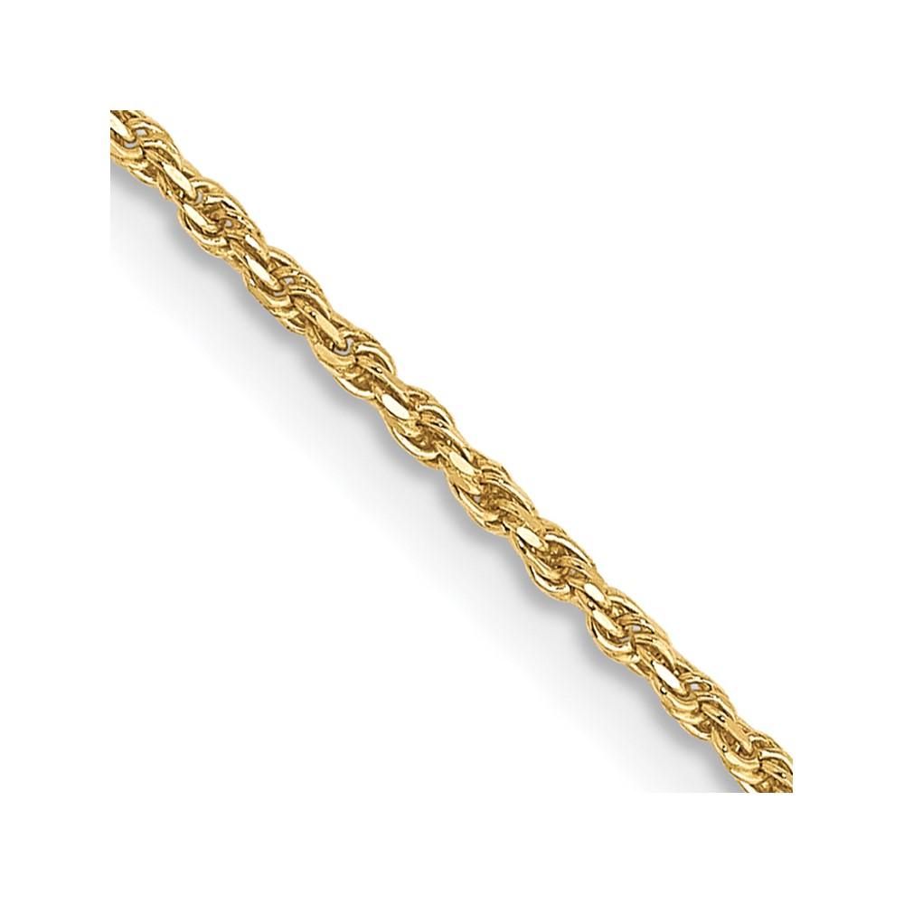 Diamond2Deal 10K Yellow Gold Diamond Cut Rope Chain Necklace