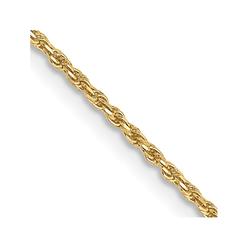 Diamond2Deal 10k Yellow Gold 1.15mm Rope Bracelet 8inch for women