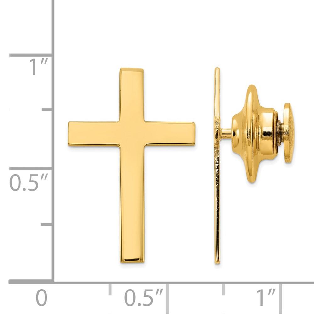 Diamond2Deal 14k Yellow Gold Cross Tie Tac (Weight: 0.56grams)