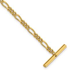 Diamond2Deal Kelly Waters Gold-plated Figaro Tie Chain, 9" (W-3mm)