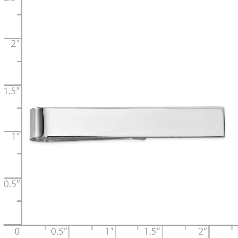 Diamond2Deal 14k White Gold Men's Polished Tie Bar (L-50mm, W-8mm)