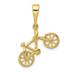Diamond2Deal 10kt Yellow Gold Polished Bicycle Pendant Fine Jewery for Gifts