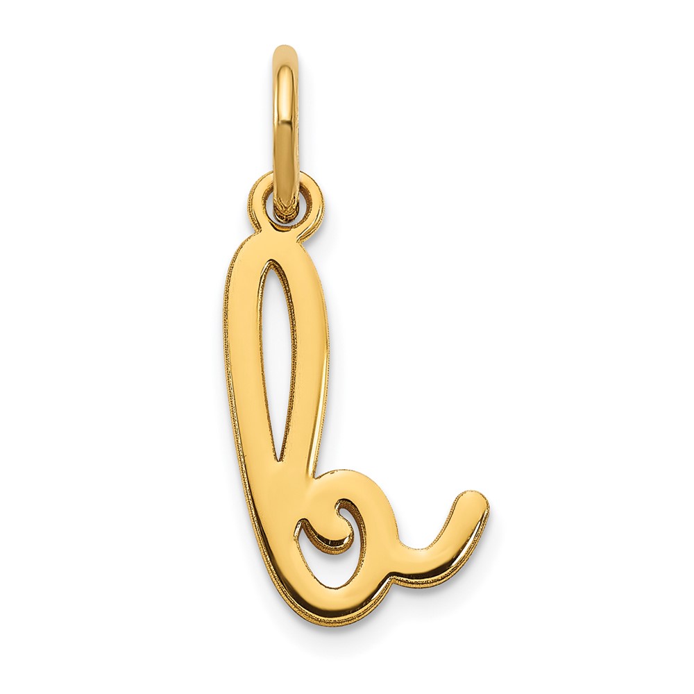 Diamond2Deal 14k Yellow Gold Lower case Letter B Initial Charm Fine Jewelry For Women