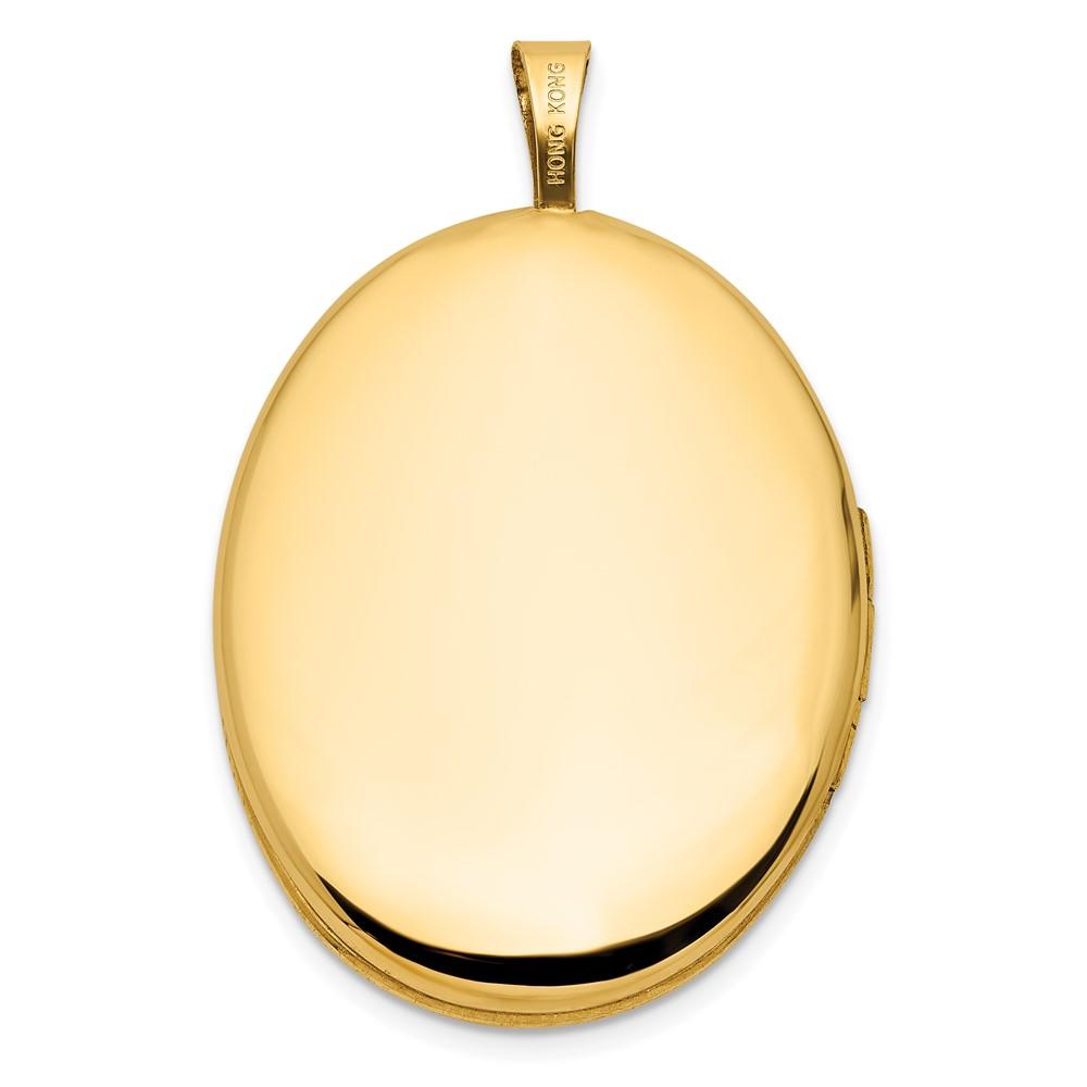 Diamond2Deal 14k Yellow Gold Polished Floral Filigree 20mm Oval Locket