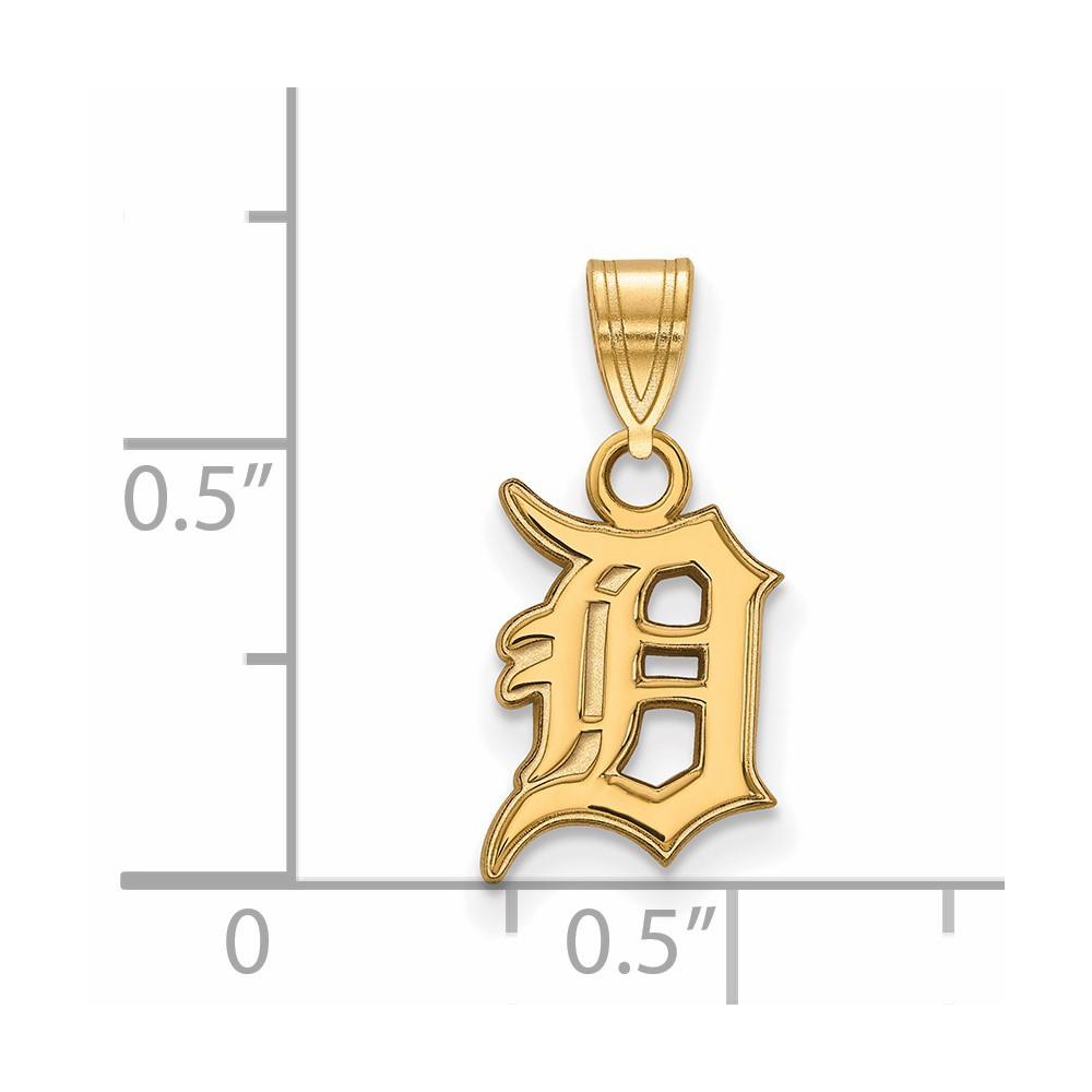 Diamond2Deal 10K Yellow Gold MLB LogoArt Detroit Tigers Letter D Small Pendant