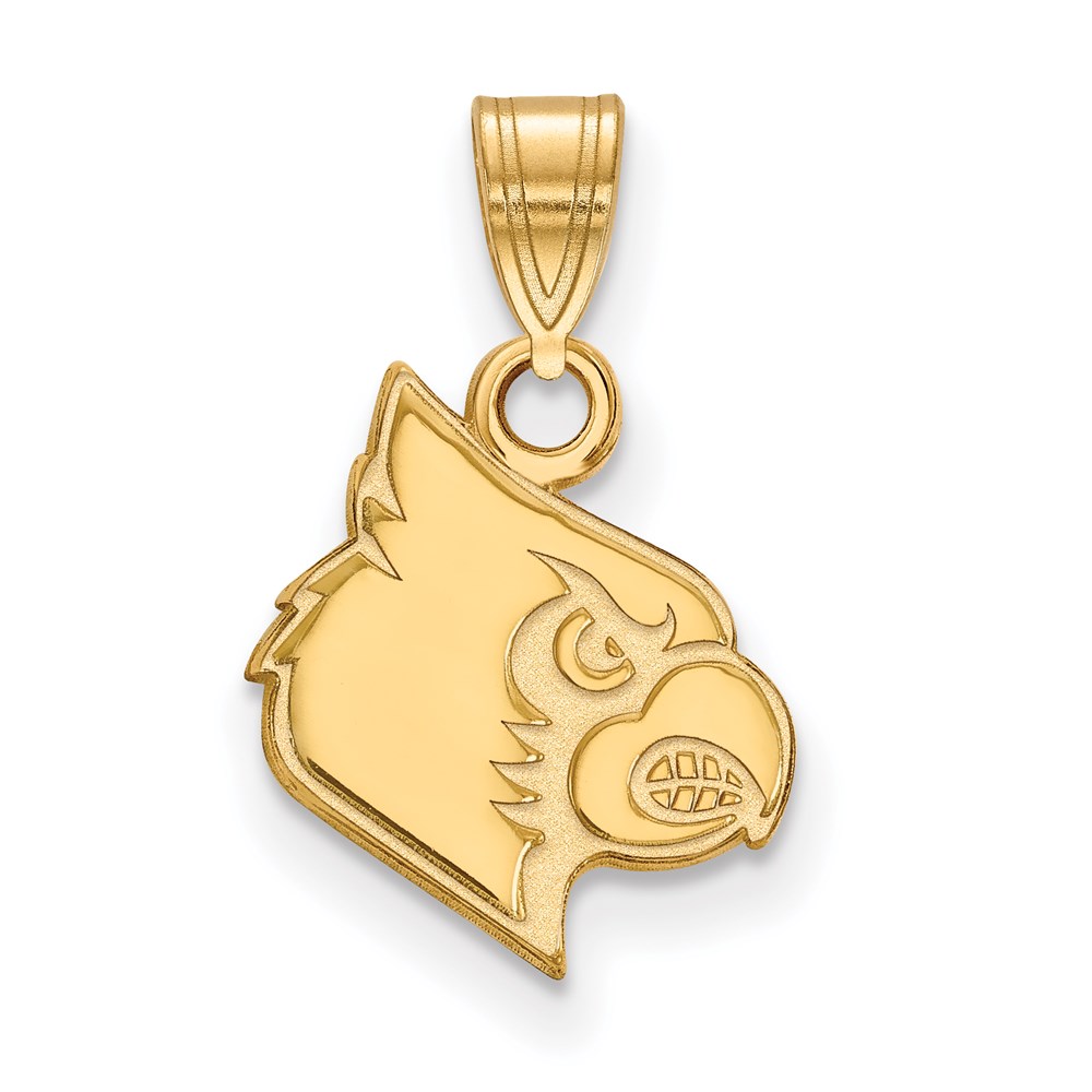 Diamond2Deal 10K Yellow Gold LogoArt University of Louisville Cardinal Small Pendant
