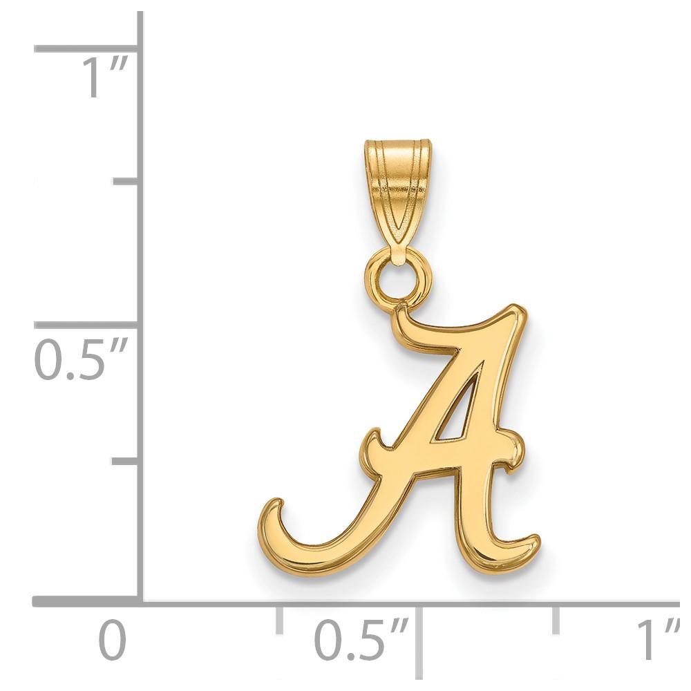 Diamond2Deal Sterling Silver Gold-plated LogoArt University of Alabama Letter A Small Pendant