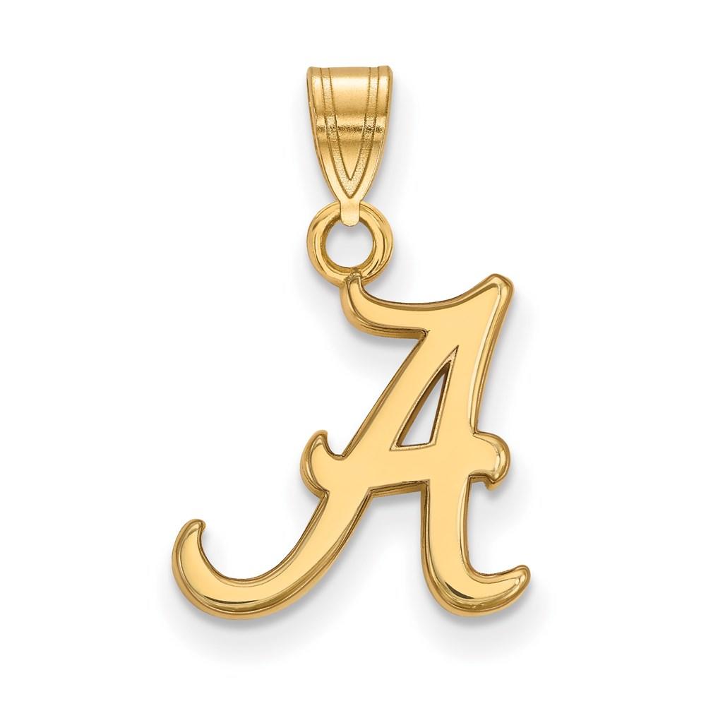 Diamond2Deal Sterling Silver Gold-plated LogoArt University of Alabama Letter A Small Pendant