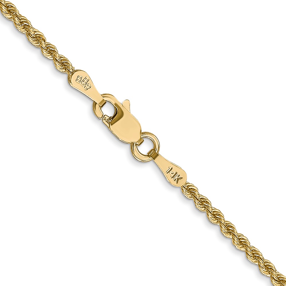 Diamond2Deal 10k Yellow Gold 2mm Regular Rope Chain