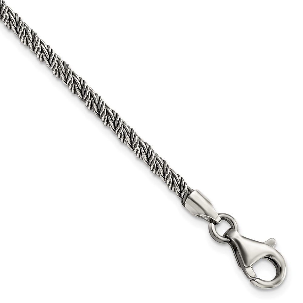 Diamond2Deal Sterling Silver Antiqued Polished Rope Bracelet