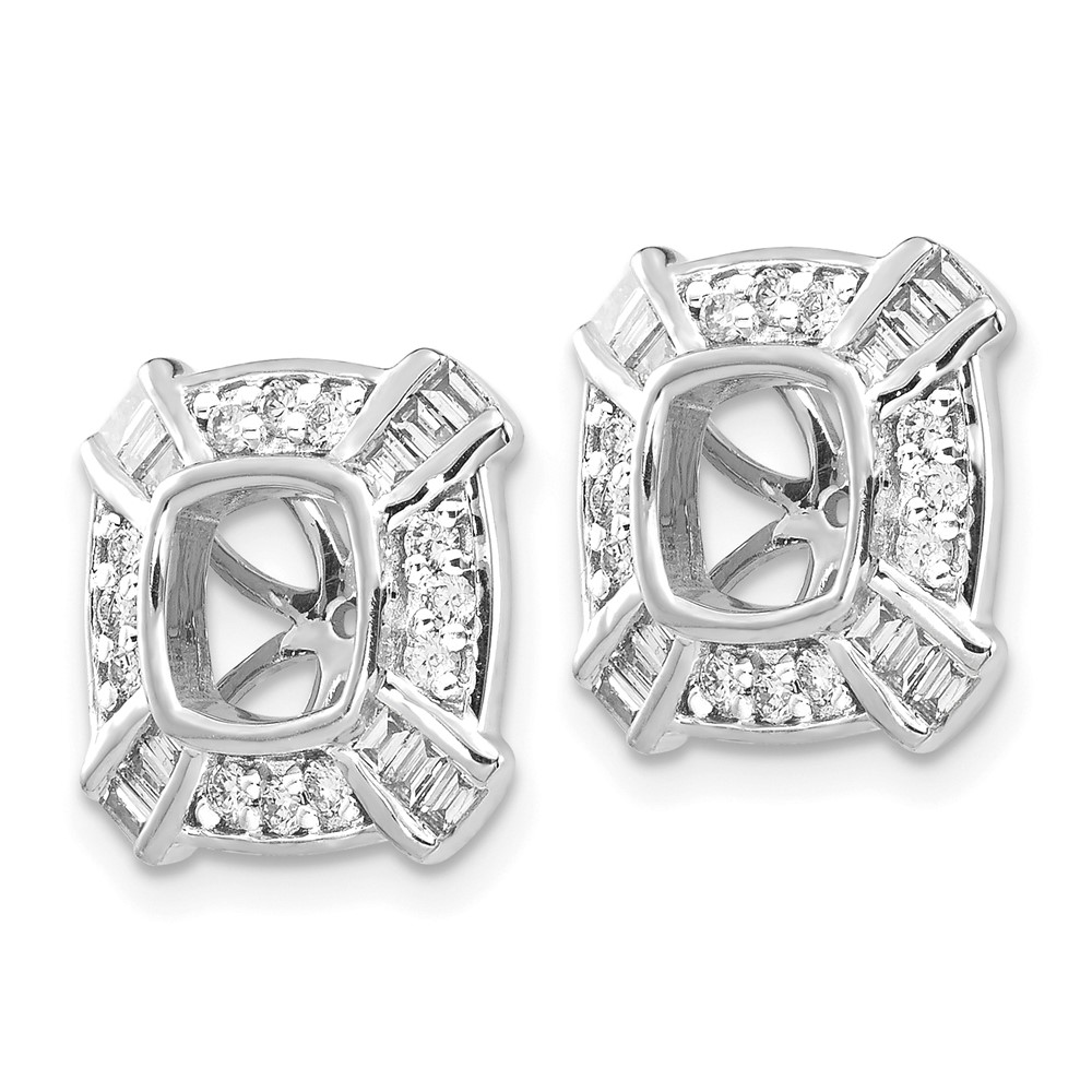 Diamond2Deal 14k White Gold Fancy Diamond Earring Jackets