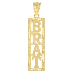 Diamond2Deal 10k Yellow Gold Brat Letters and Words Charm Pendant for Unisex