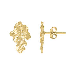 Diamond2Deal 10k Yellow Gold Nugget Stud Earrings for Men