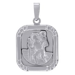 Diamond2Deal 925 Sterling Silver Cubic Zirconia Religious Saint Christopher Charm Pendant Gift for Women
