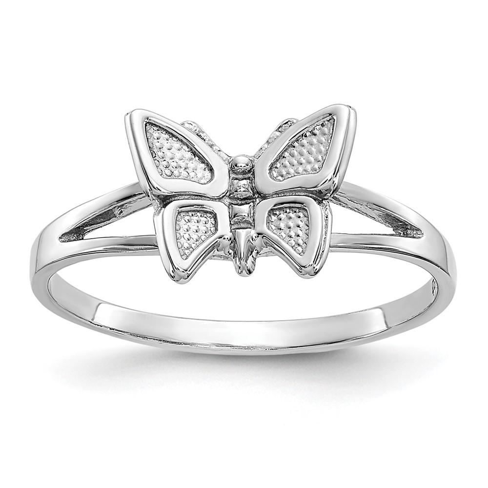 Diamond2Deal 10K White Gold Butterfly Ring
