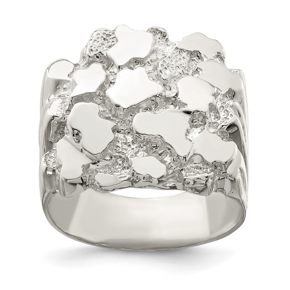 Diamond2Deal 925 Sterling Silver Men's Nugget Ring for mens