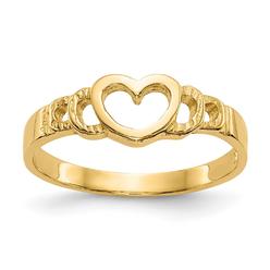 Diamond2Deal 14k Yellow Gold Heart Baby Ring
