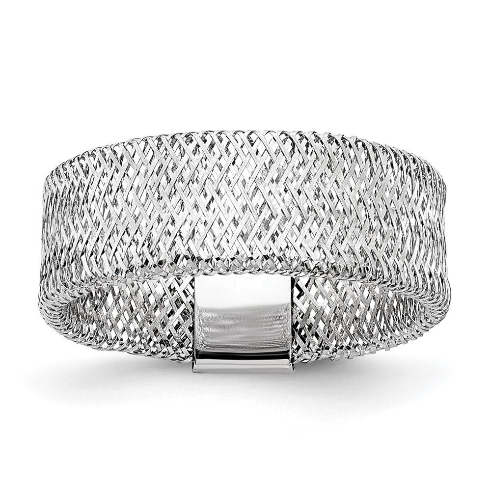 Diamond2Deal 14k White Gold Stretch Ring, Strech Size Gift for Women