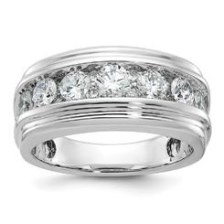 Diamond2Deal 10k White Gold Diamond Complete Ring for Mens