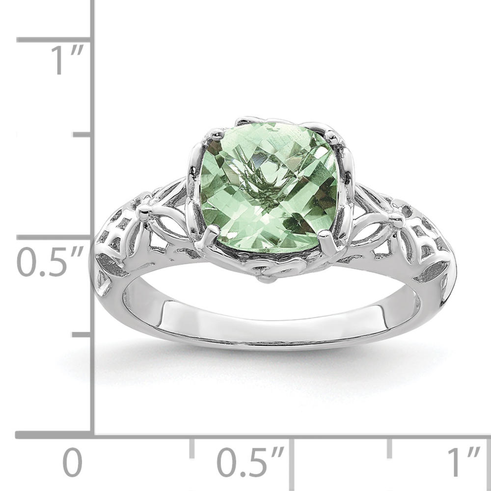 Diamond2Deal 2.25ct Cushion Cut Prasiolite In 925 Sterling Silver Engagement Size 5 Mother's Day Jewelery Gift