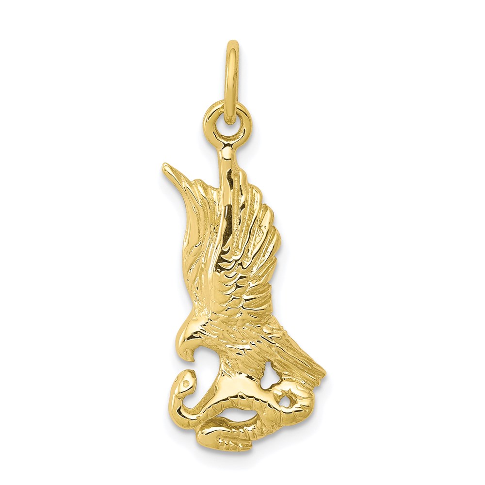 Diamond2Deal 10k Solid Yellow Gold Polished Eagle with Serpent Pendantgift