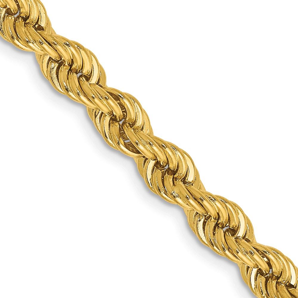 Diamond2Deal 14k Solid Yellow Gold 5mm Regular Rope Chain Necklace 20 inch