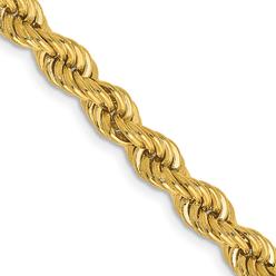 Diamond2Deal 14k Yellow Gold 5mm Handmade Regular Rope Chain Necklace for Men