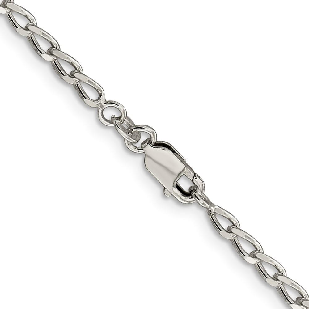 Diamond2Deal 925 Sterling-silver 2.8mm Open Link Chain Necklace 24inch
