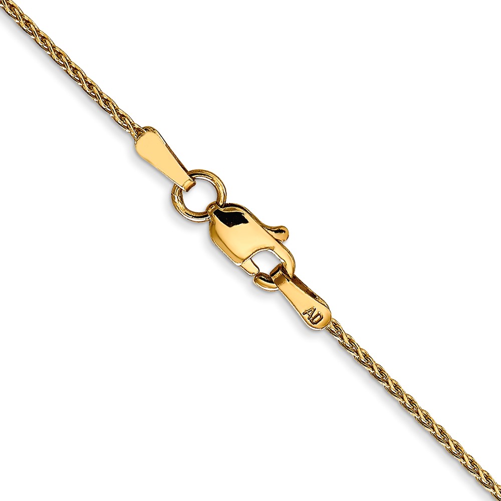 Diamond2Deal 14k Solid Yellow Gold 1.0mm Wheat Chain Necklace 14inch