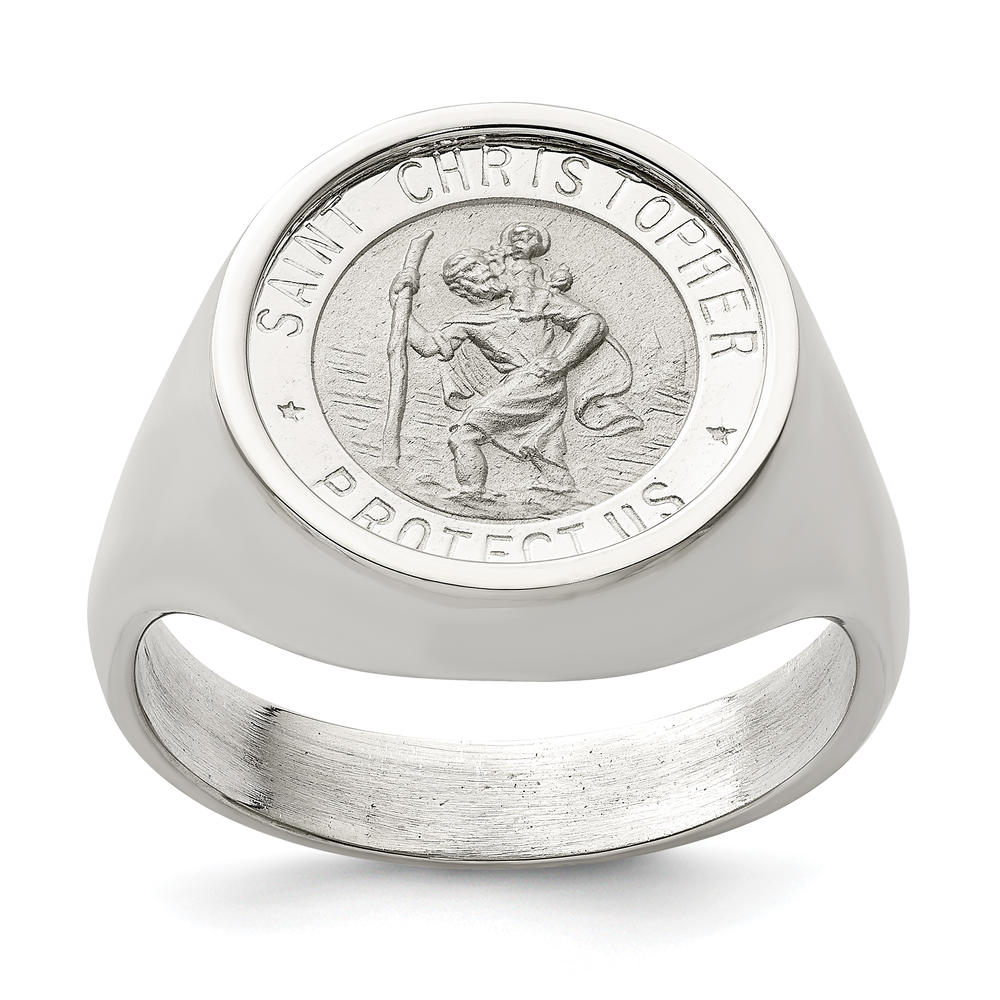 Diamond2Deal 925 Sterling Silver Saint Christopher Ring 9