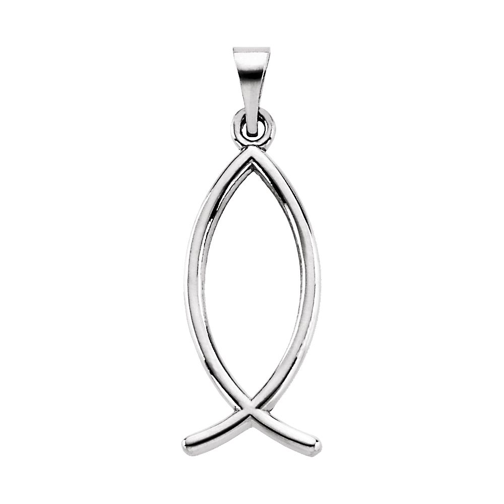 Diamond2Deal 925 Sterling Silver 21x7.5 mm Ichthus (Fish) Pendant For Women 