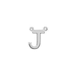 Diamond2Deal 925 Sterling Silver Letter "J" Block Initial Necklace Center Pendant For Women