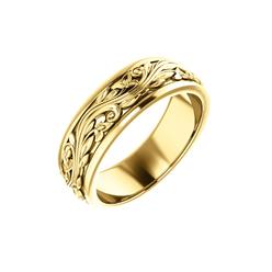 Diamond2Deal 14K Yellow Solid Gold 7 mm Sculptural-Inspired Anniversary Band Ring for Womens 