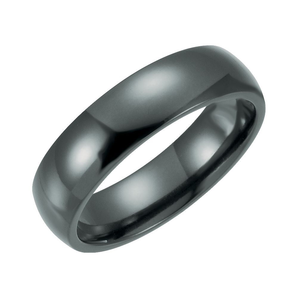 Diamond2Deal Black Titanium 6 mm Domed Polished Anniversary Band Ring for Womens 