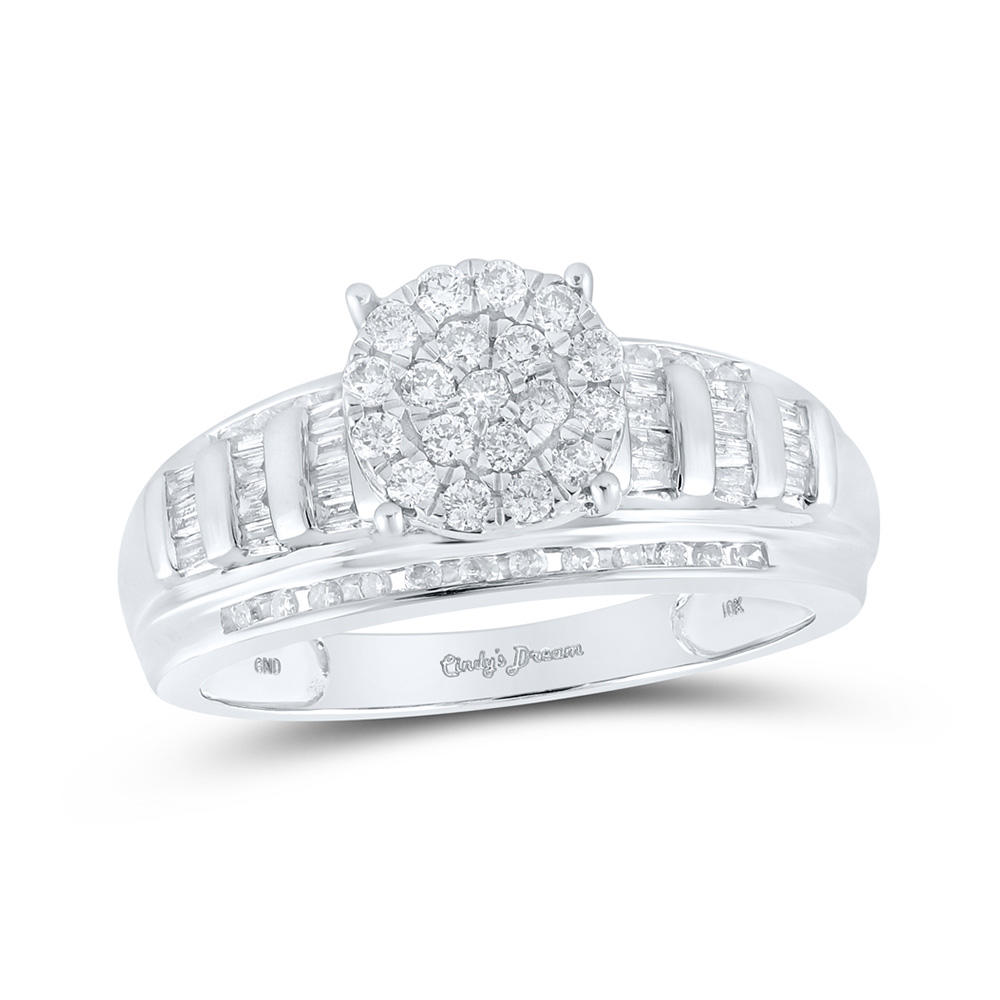 Diamond2Deal 14kt White Gold Womens Princess Diamond Bridal Wedding Engagement Ring Band Set 1-5/8 Cttw