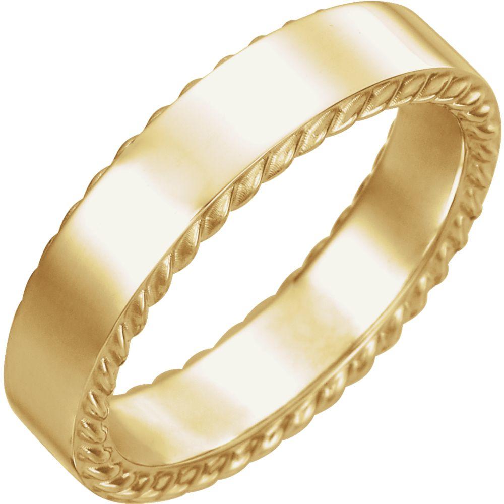 Diamond2Deal 14K Yellow Gold 6 mm Rope Pattern Wedding  Band Ring for Womens 