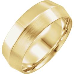 Diamond2Deal 14K Yellow Gold 8 mm Knife-Edge Comfort-Fit Anniversary Band Ring for Womens 
