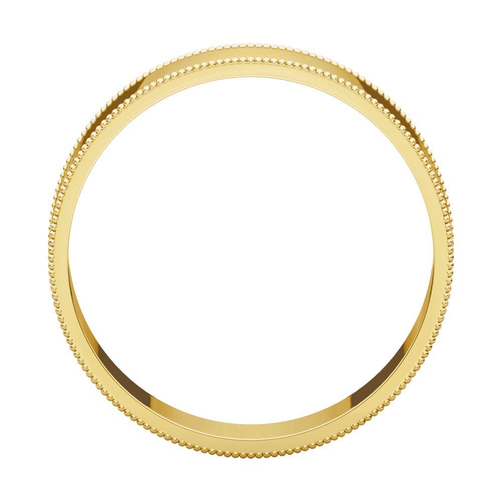 Diamond2Deal 14K Yellow Gold 5 mm Flat Comfort-Fit Milgrain Anniversary Band Ring for Womens 